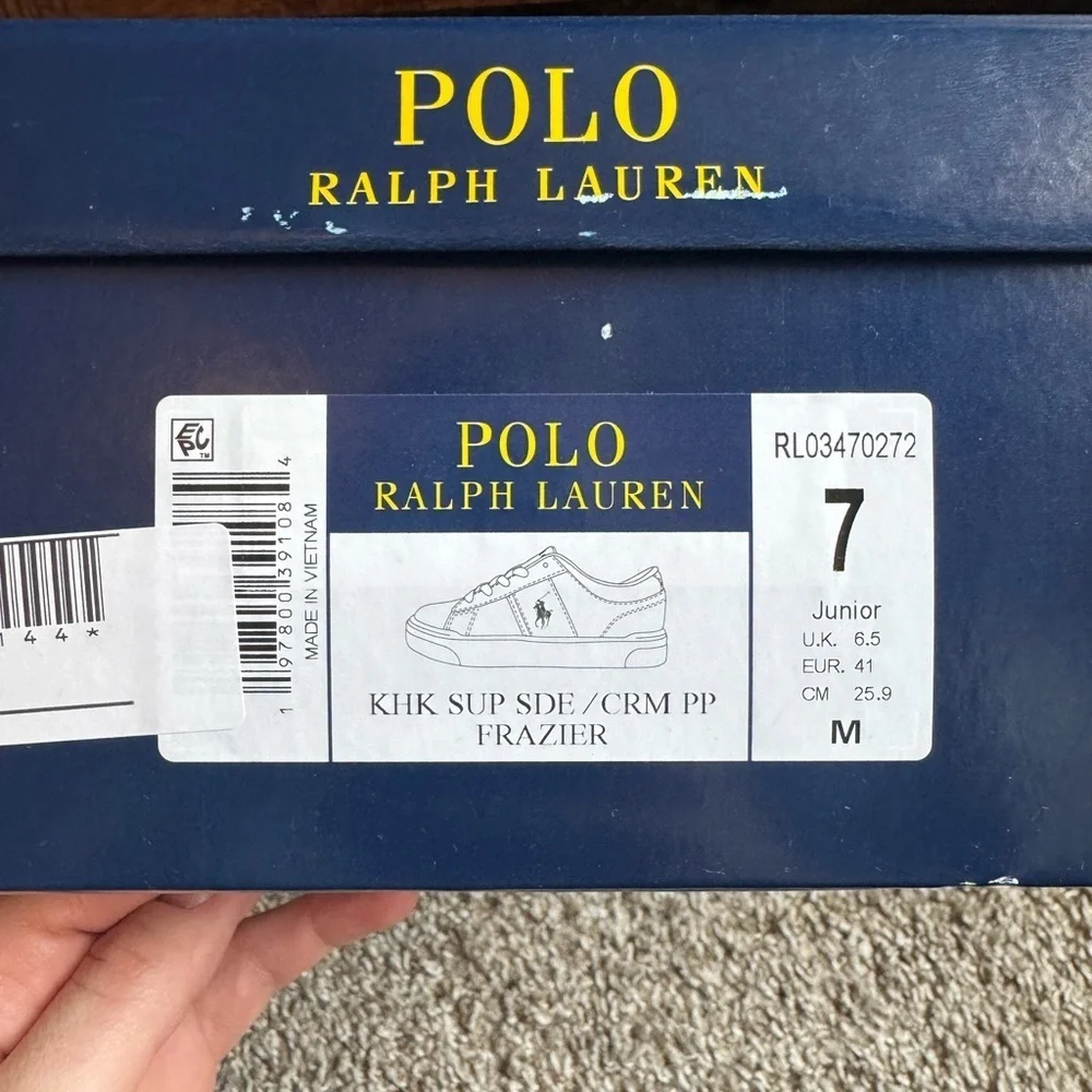 Polo Ralph Lauren Khaki suede frazier logo sneakers